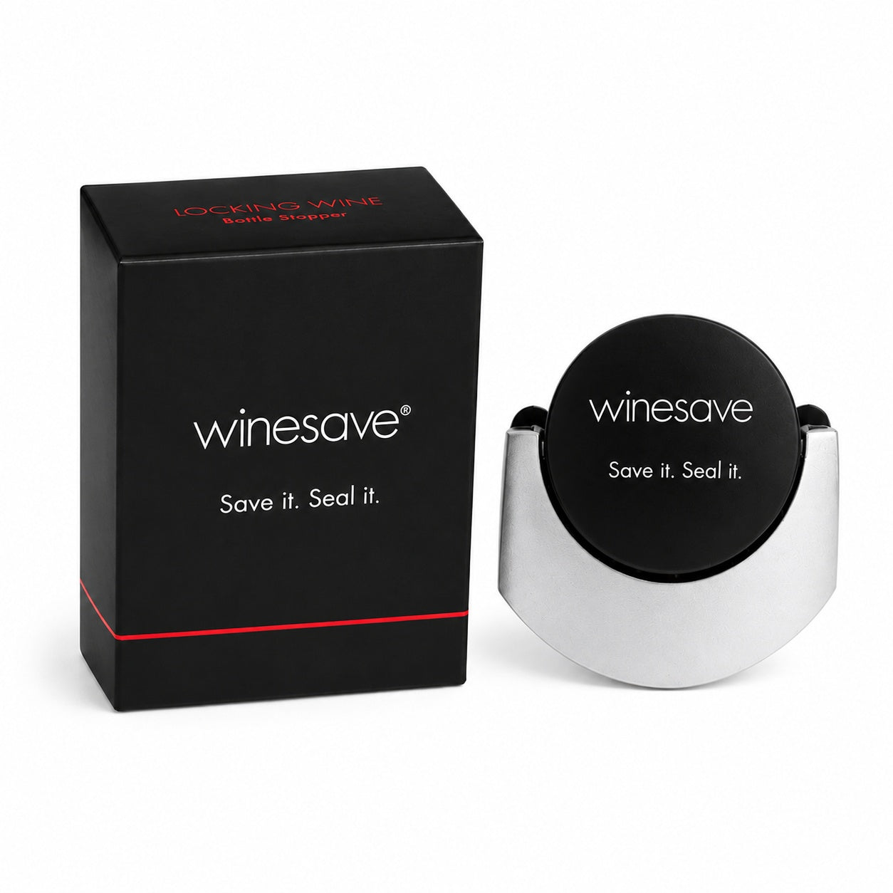 Winesave locking wine bottle stopper